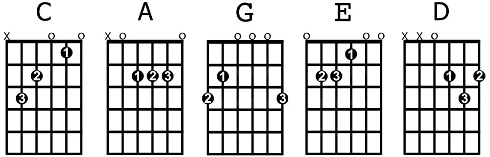 wit Tegenwerken Onzorgvuldigheid 8 meest gebruikte open gitaar akkoorden - Rockology Gitaarles Zevenaar