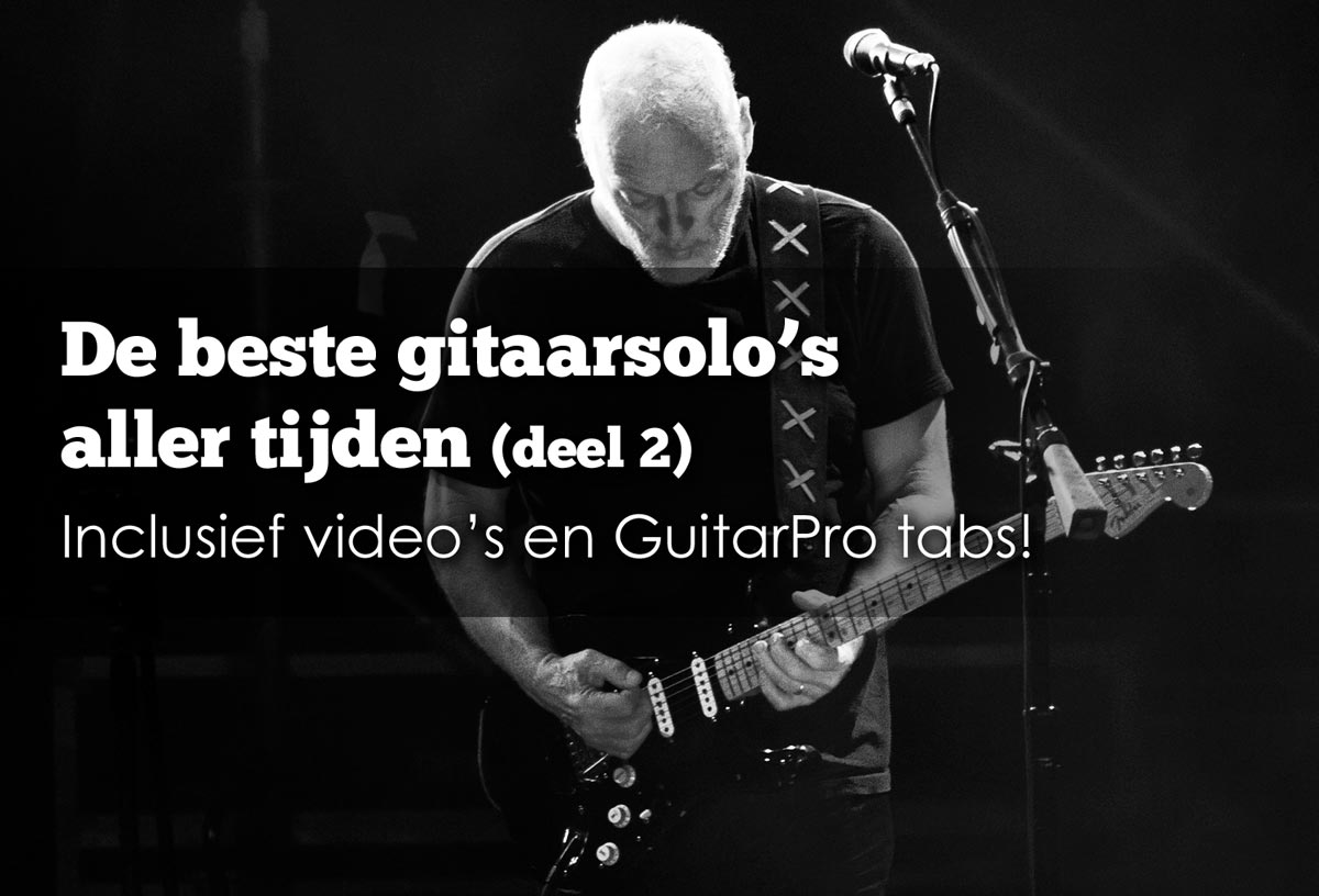 tabs van de beste gitaarsolos van o.a. Pink Floyd, Ozzy en Jimi Hendrixy inclusief videos