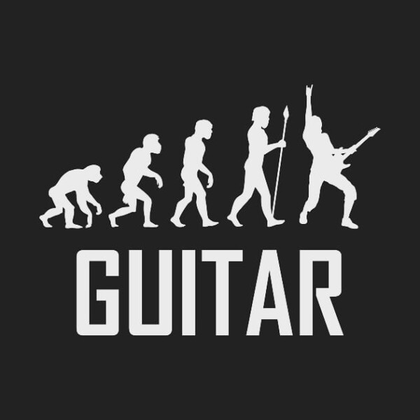guitar evolution funny darwin music guitarplayer rock shred